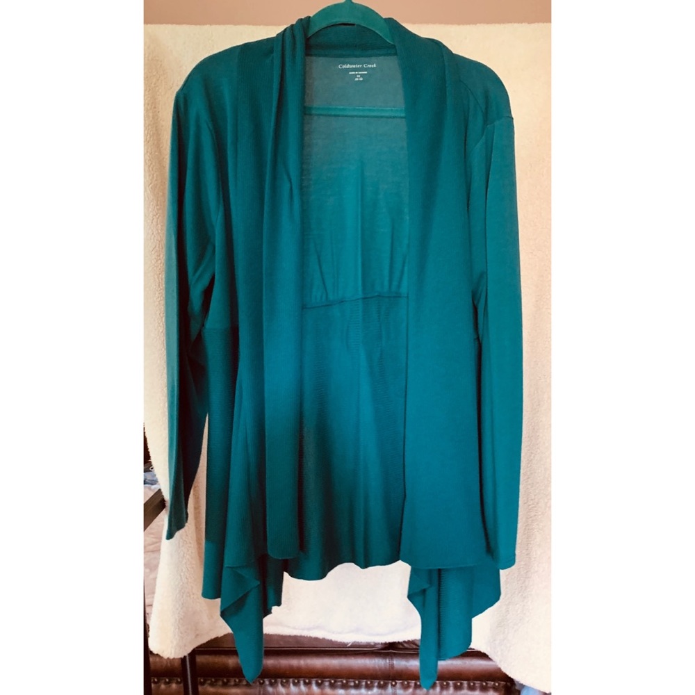 Coldwater Creek Teal Hanging Cardigan